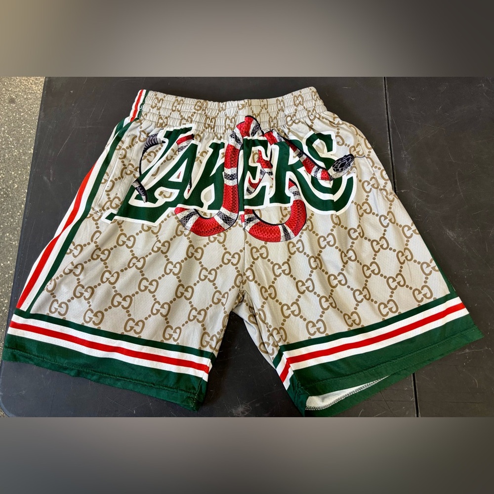 Hardwood Classics Los Angeles Lakers Kobe Bryant Mamba x Gucci Collab Shorts